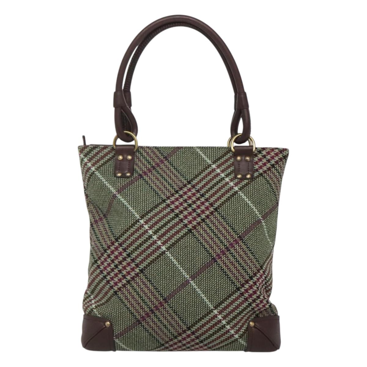 Burberry Green Wool Tote Bag ( )