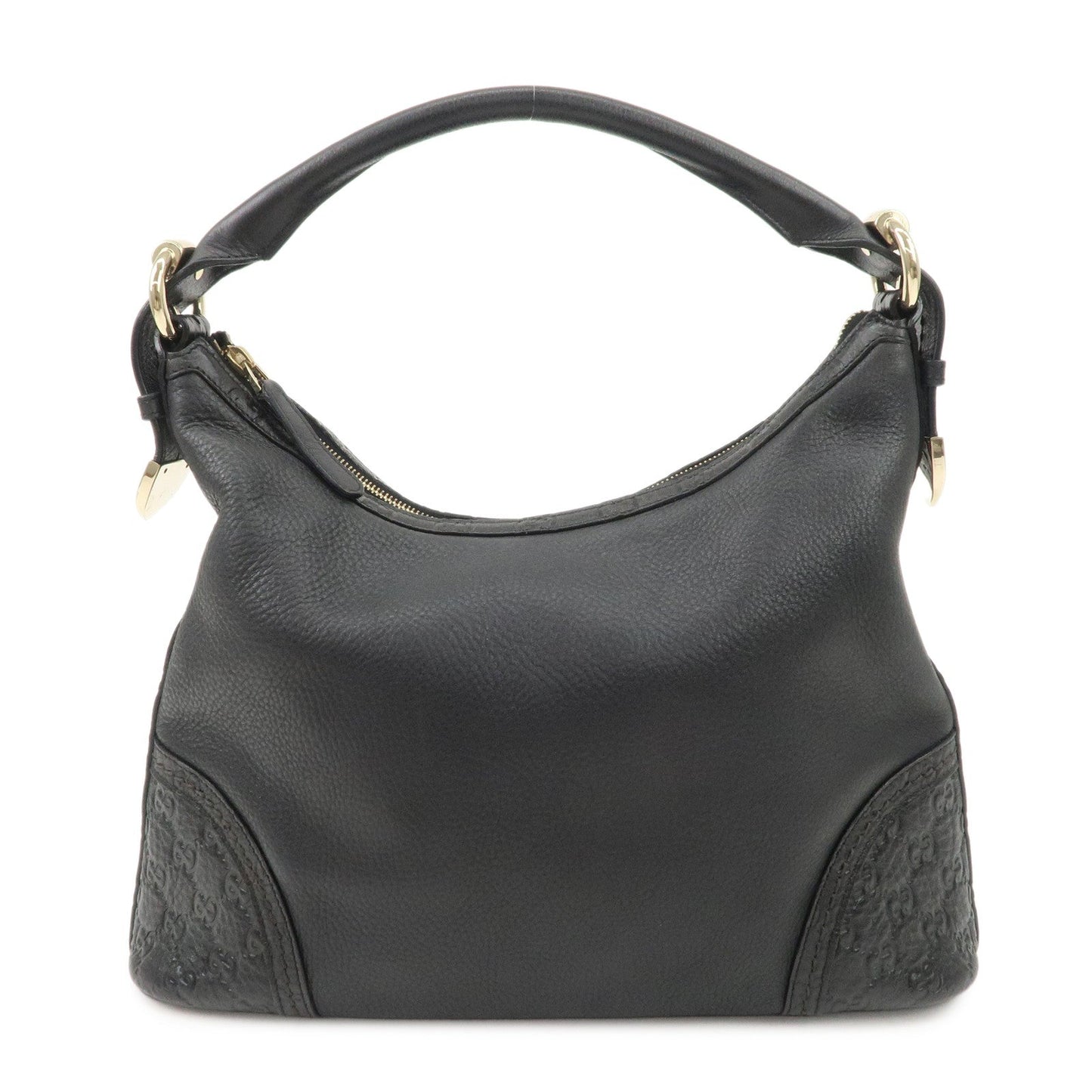GUCCI Guccissima Leather Shoulder Bag Hand Bag Black 181515