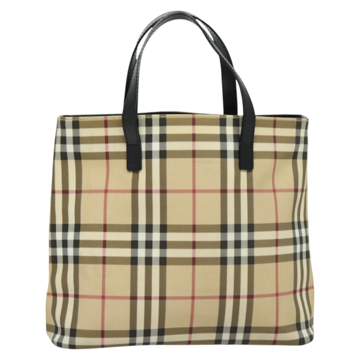 Burberry Nova Check Beige Canvas Handbag ( )