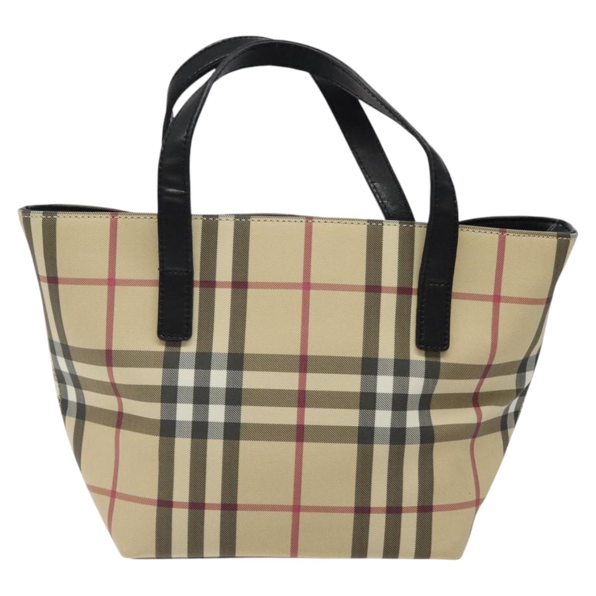 Burberry Nova Check Beige Canvas Handbag ( )