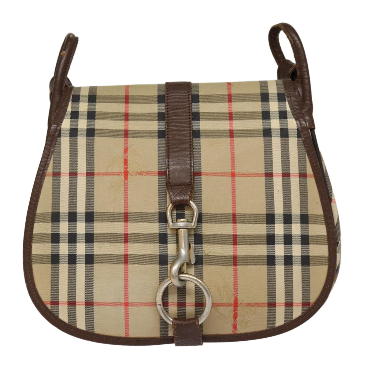 Burberry Vintage Check Brown Canvas Shoulder Bag ( )