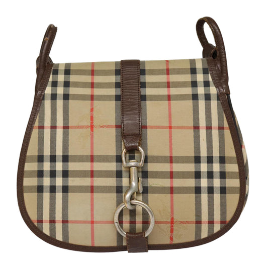 Burberry Vintage Check Brown Canvas Shoulder Bag ( )