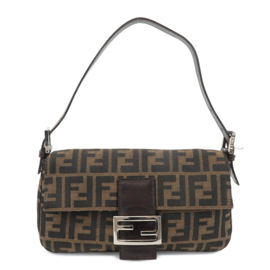 FENDI Zucca Mamma Baguette Canvas Shoulder Bag 26424 Brown Black