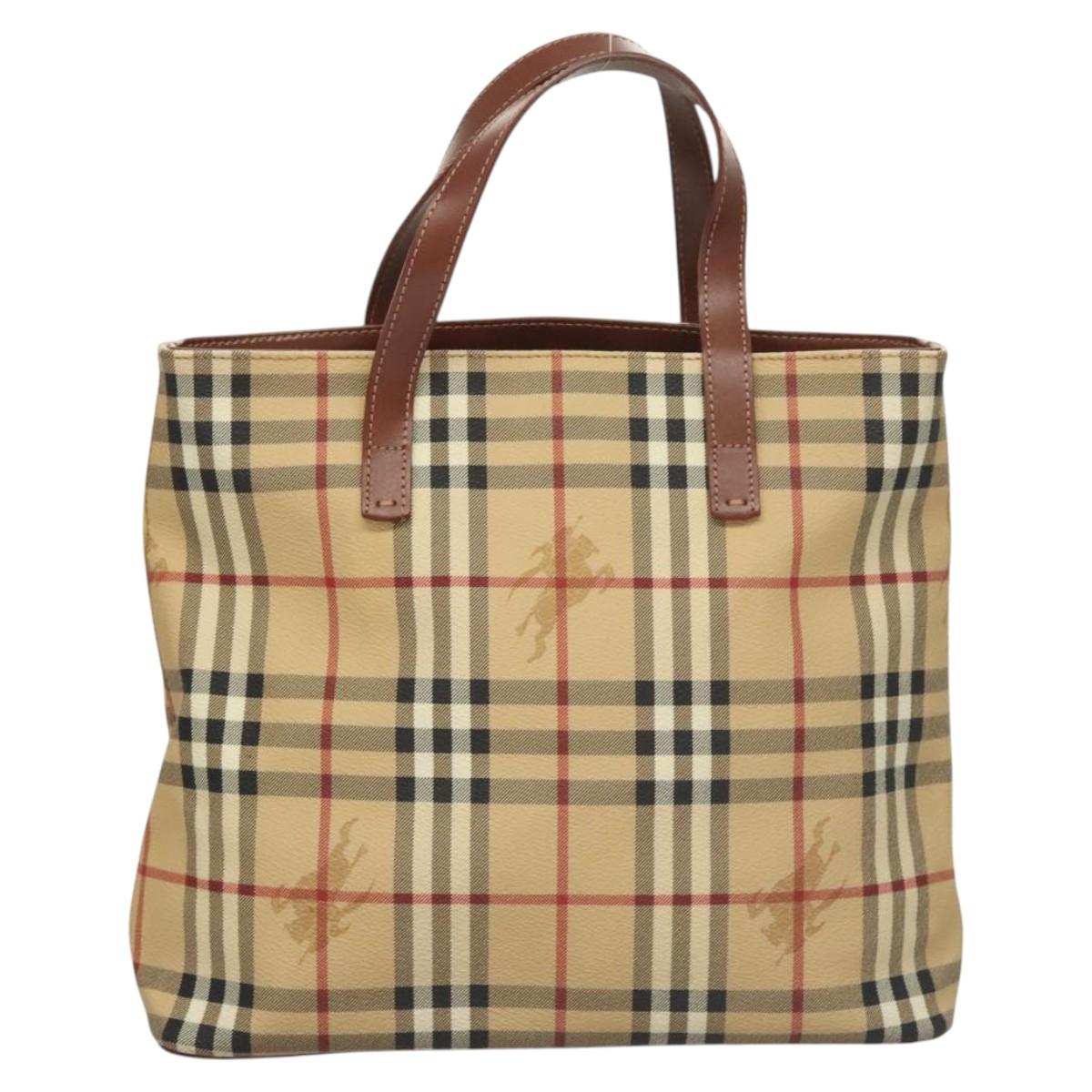 Burberry Haymarket Beige Canvas Handbag ( )