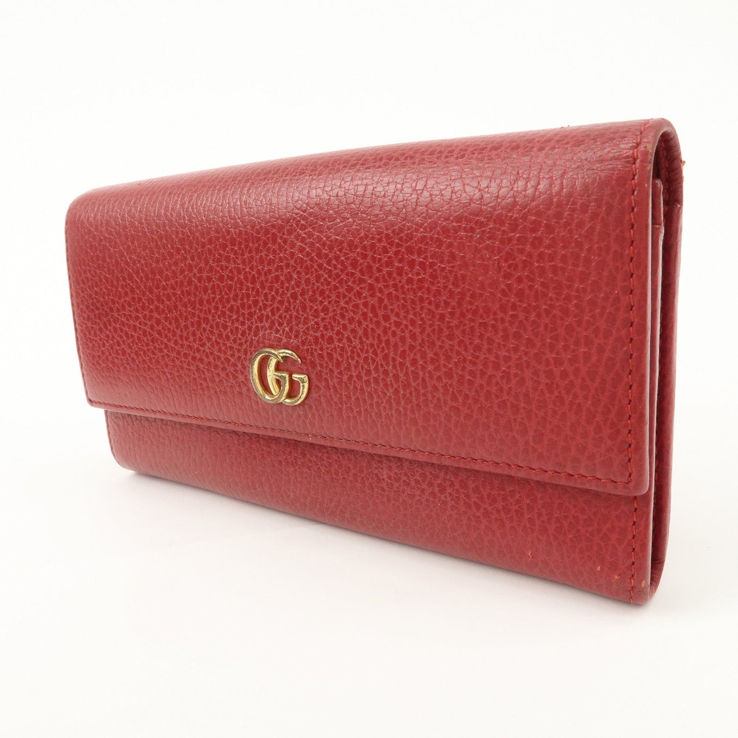GUCCI GG Marmont Leather Continental Long Wallet Red 456116