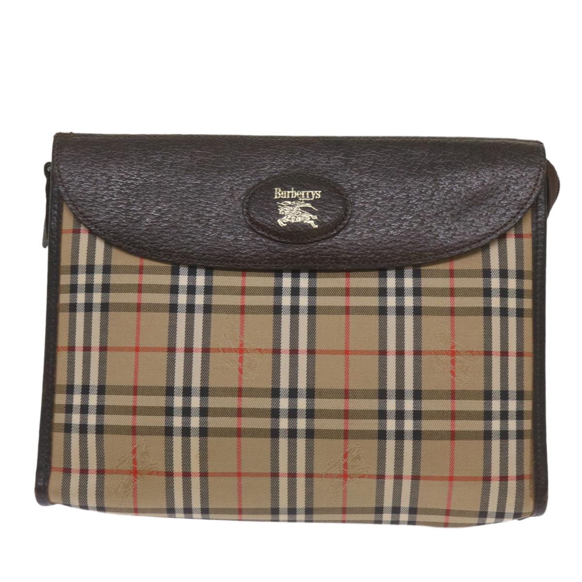Burberry Nova Check Beige Canvas Clutch Bag ( )