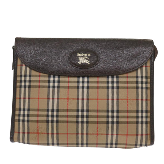 Burberry Nova Check Beige Canvas Clutch Bag ( )
