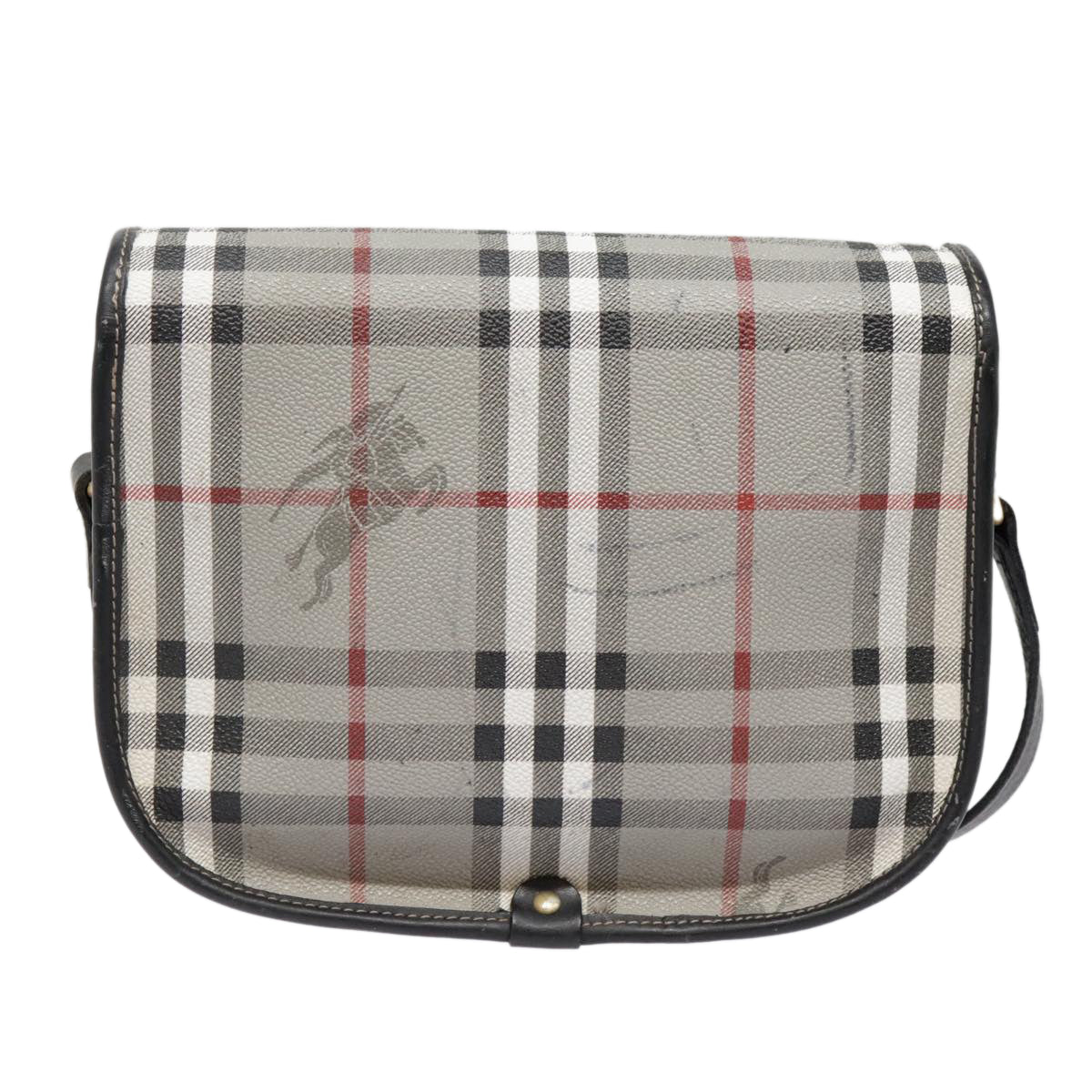 Burberry Nova Check Grey Leather Shoulder Bag ( )