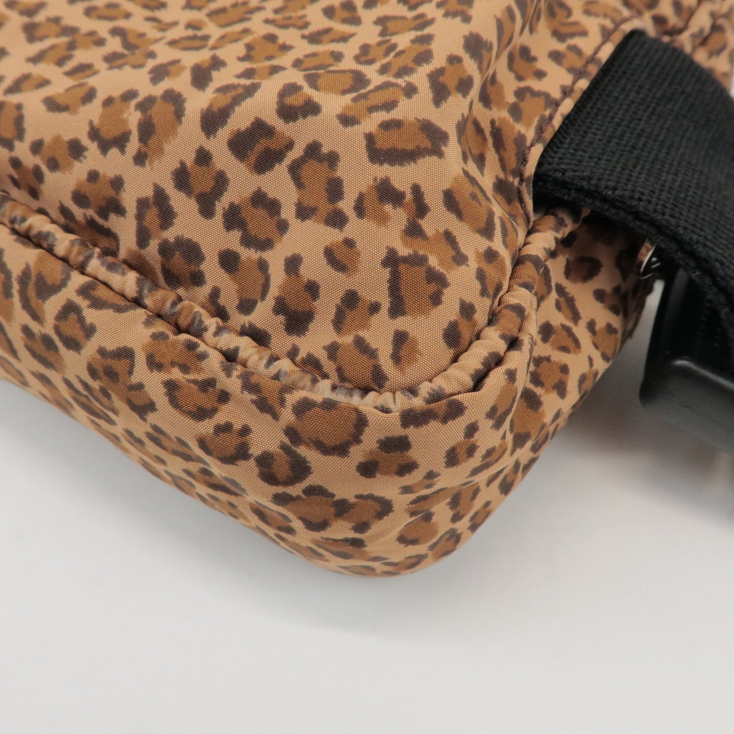 BOTTEGA VENETA Nylon Animal Print Waist Bag Brown Black 216371
