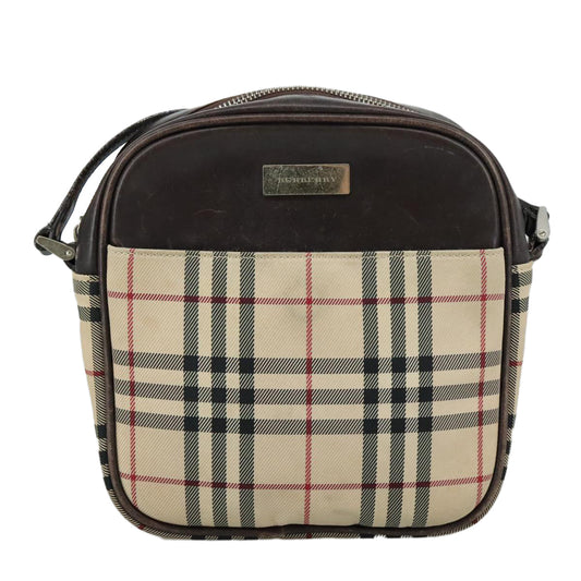 Burberry Nova Check Beige Canvas Shoulder Bag ( )