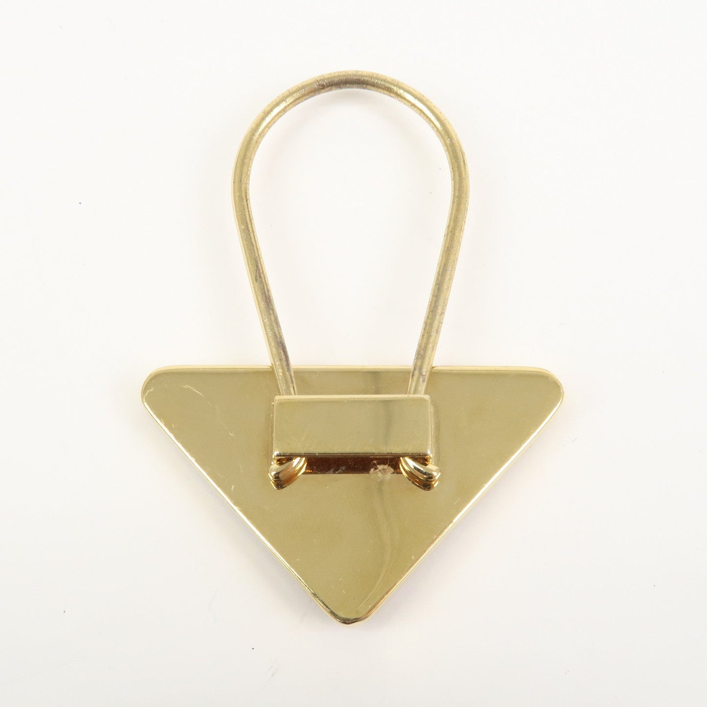 PRADA Triangle Logo Saffiano Leather Metal Bag Charm Red 1PP301