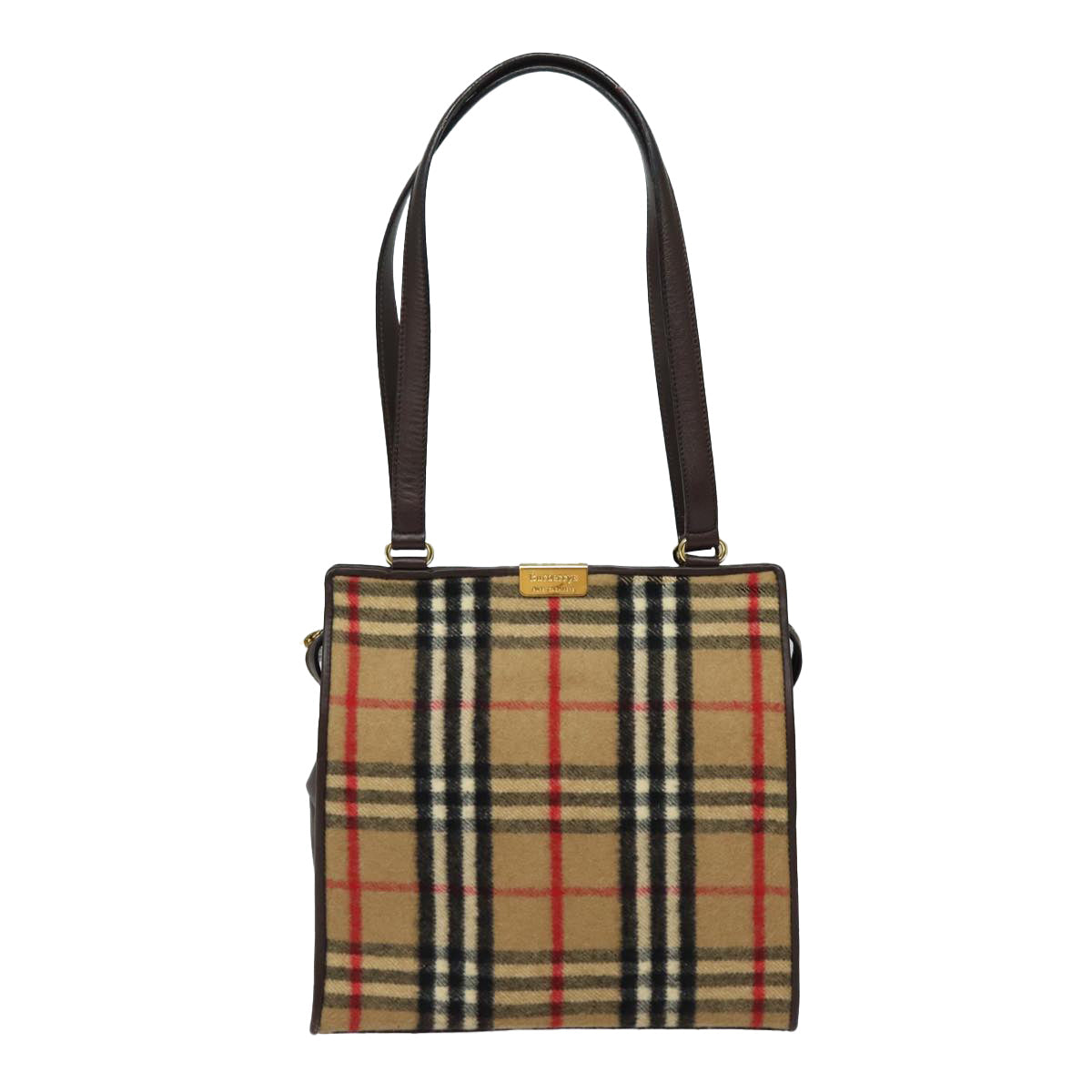 Burberry Nova Check Beige Wool Shoulder Bag ( )