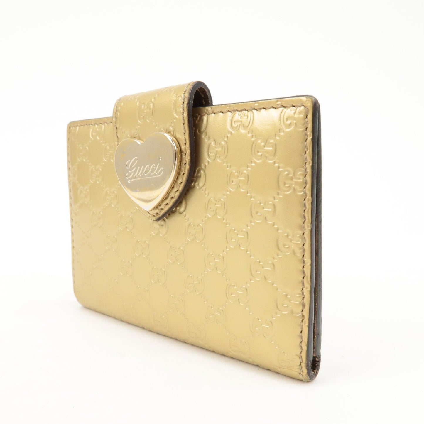 GUCCI Micro Guccissima Leather Card Case Gold 224261