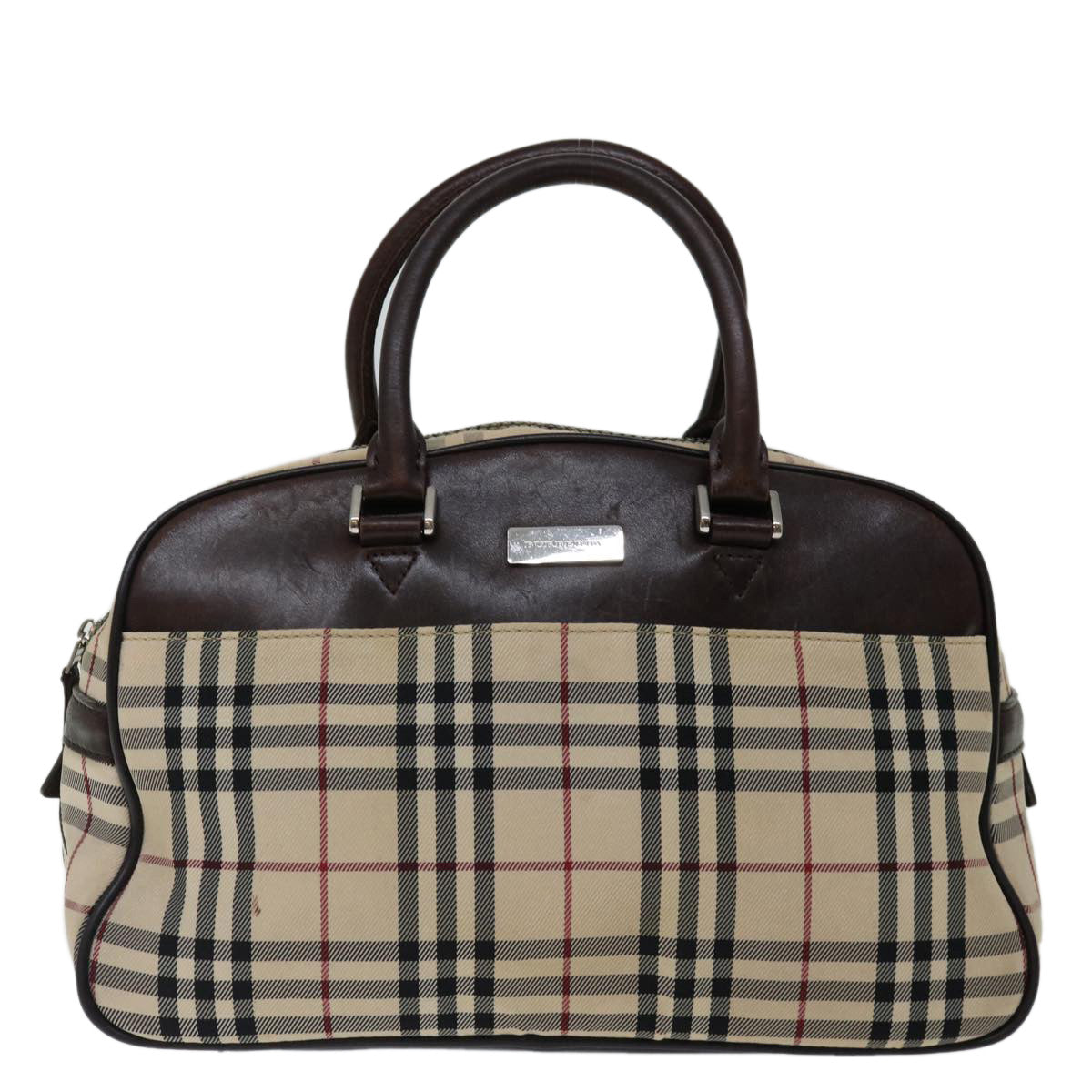 Burberry Nova Check Beige Synthetic Handbag ( )