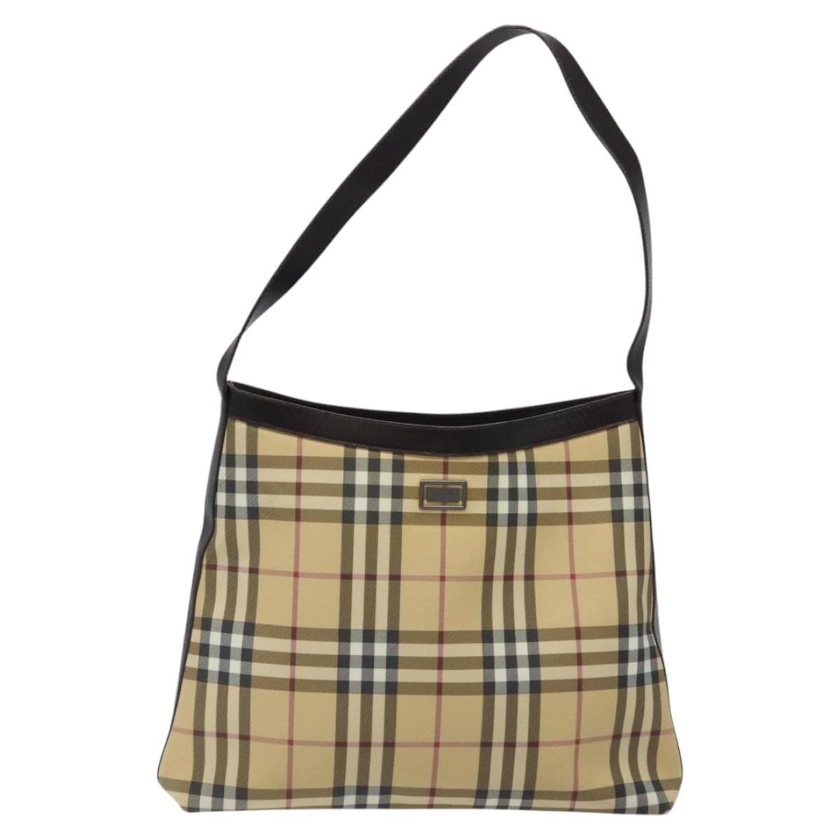 Burberry Nova Check Beige Canvas Shoulder Bag ( )