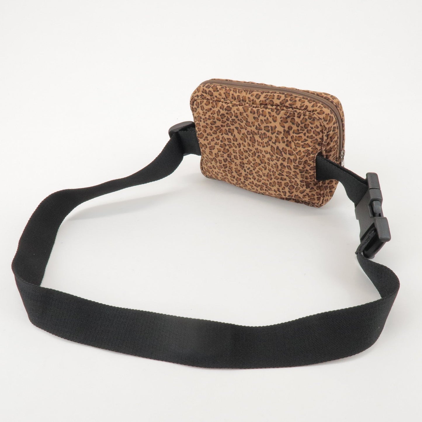 BOTTEGA VENETA Nylon Animal Print Waist Bag Brown Black 216371