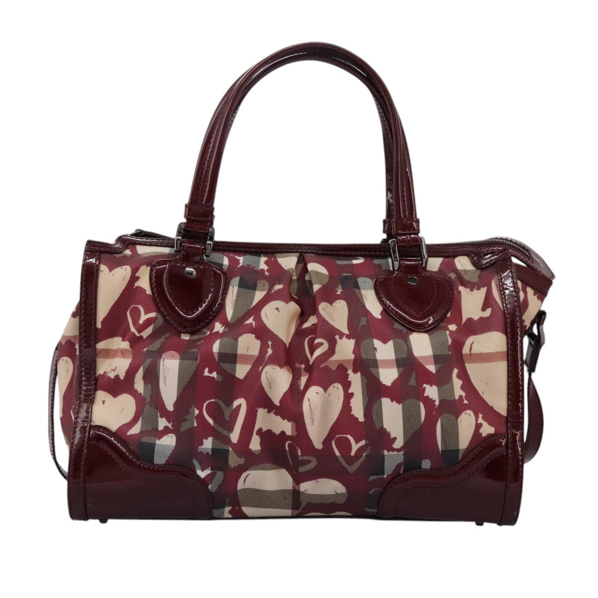 Burberry Heart Burgundy Canvas Travel Bag ( )
