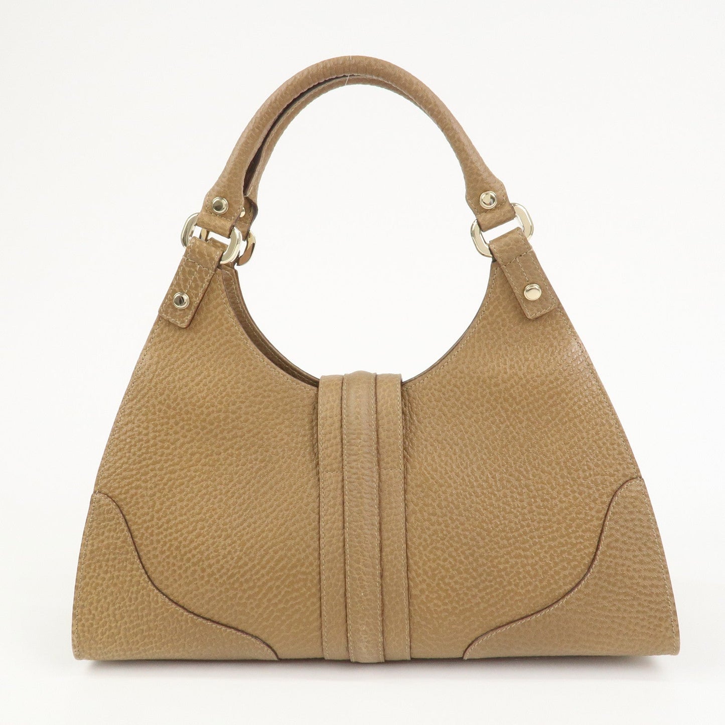 GUCCI Leather Shoulder Bag Hand Bag Brown 130995