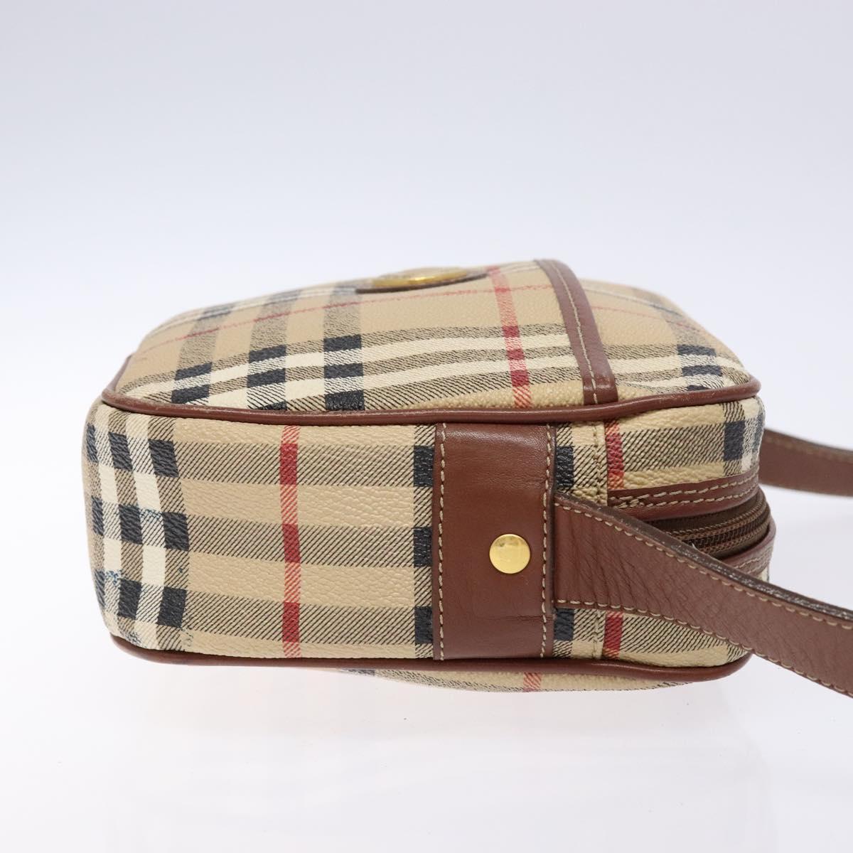 Burberry Nova Check Beige Canvas, Leather Shoulder Bag ( )