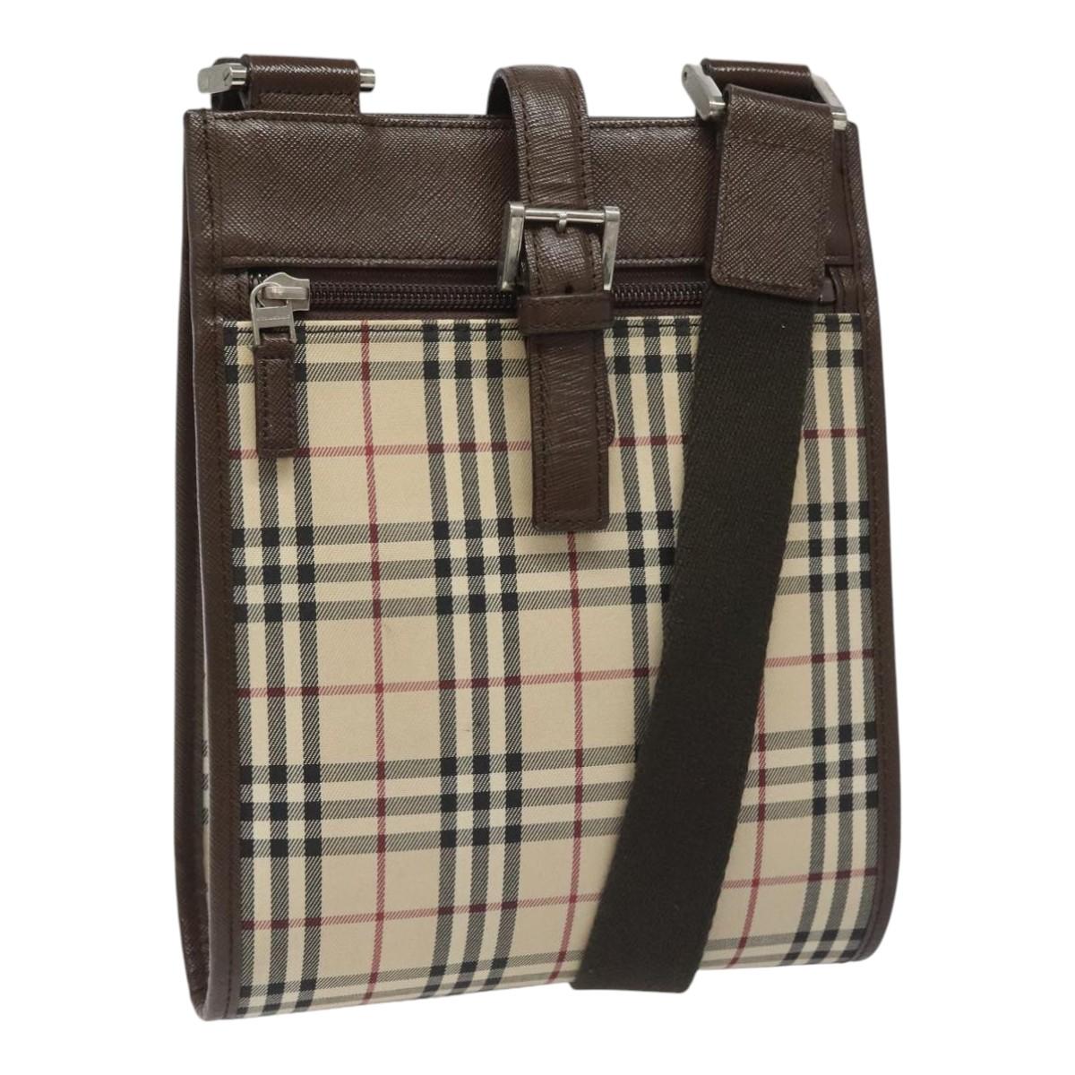 Burberry Nova Check Beige Canvas Shoulder Bag ( )