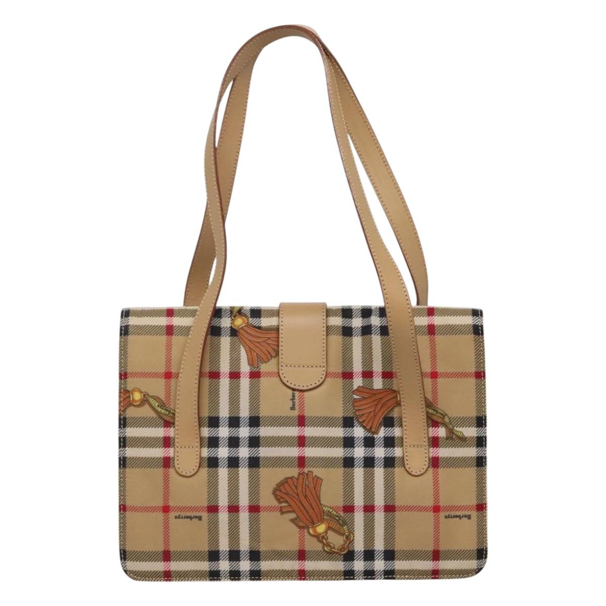 Burberry Nova Check Beige Synthetic Tote Bag ( )