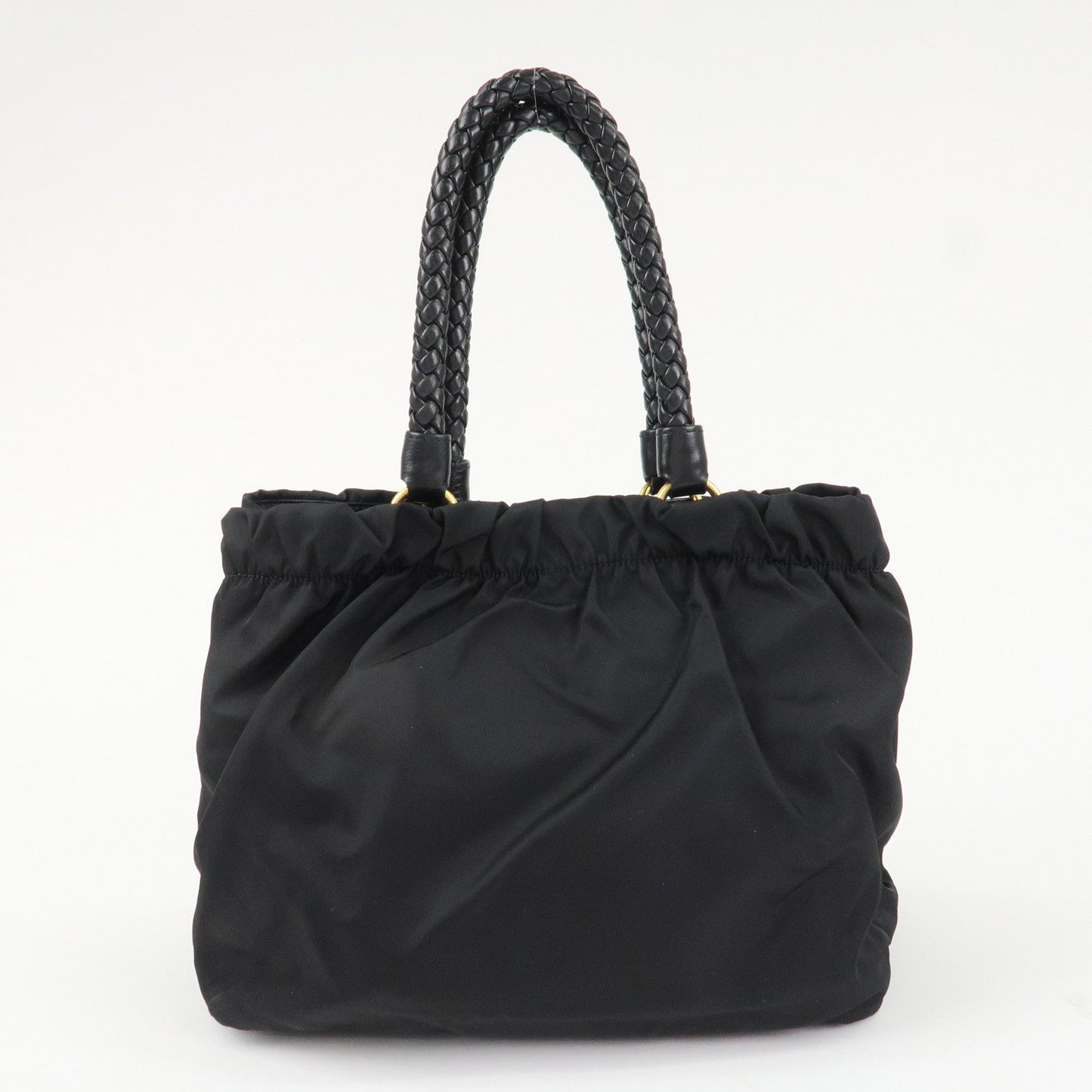 PRADA Logo Nylon Leather 2Way Bag Shoulder Bag Hand Bag Black BN1970