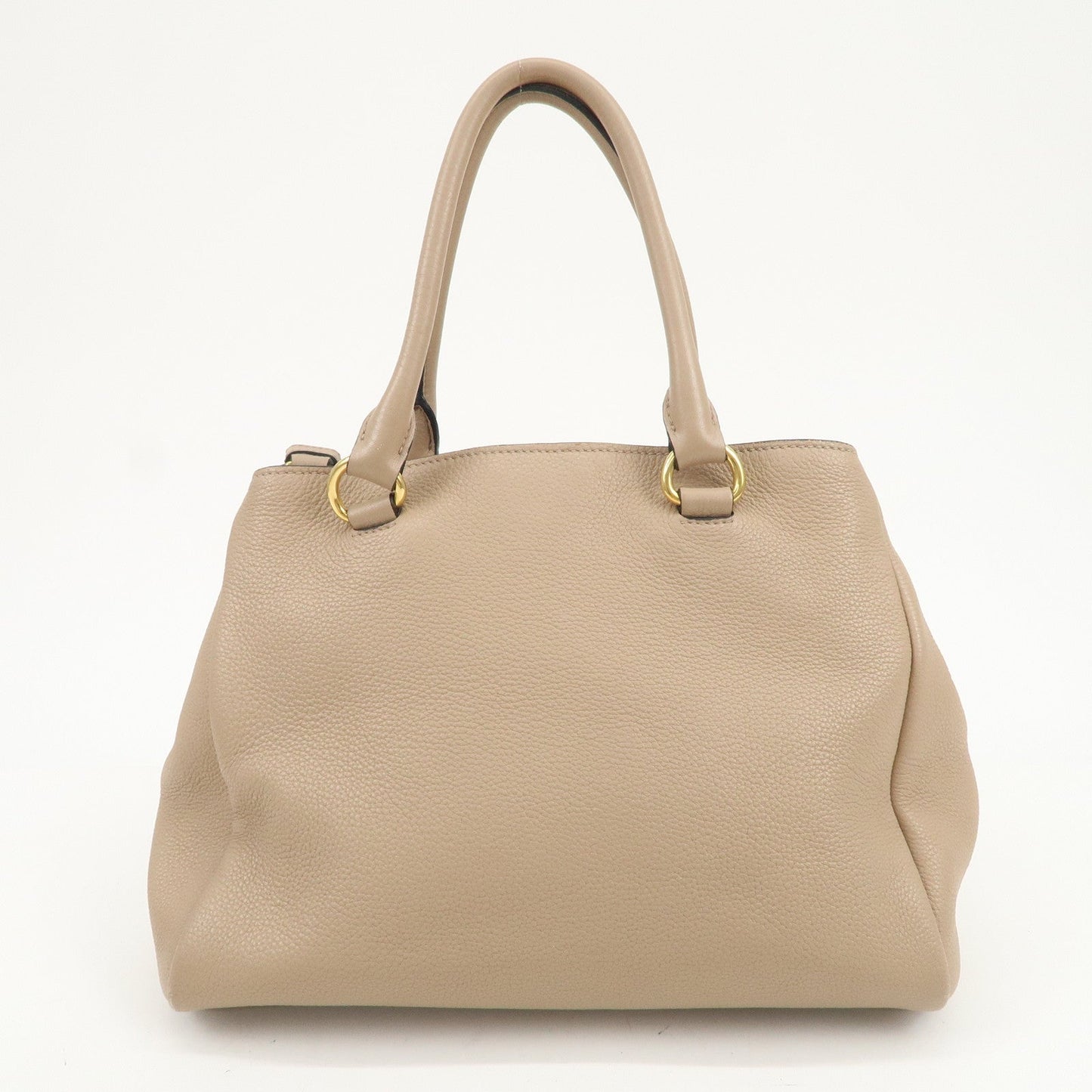 PRADA Logo Leather 2Way Shoulder Bag Hand Bag Pink Beige 1BG044