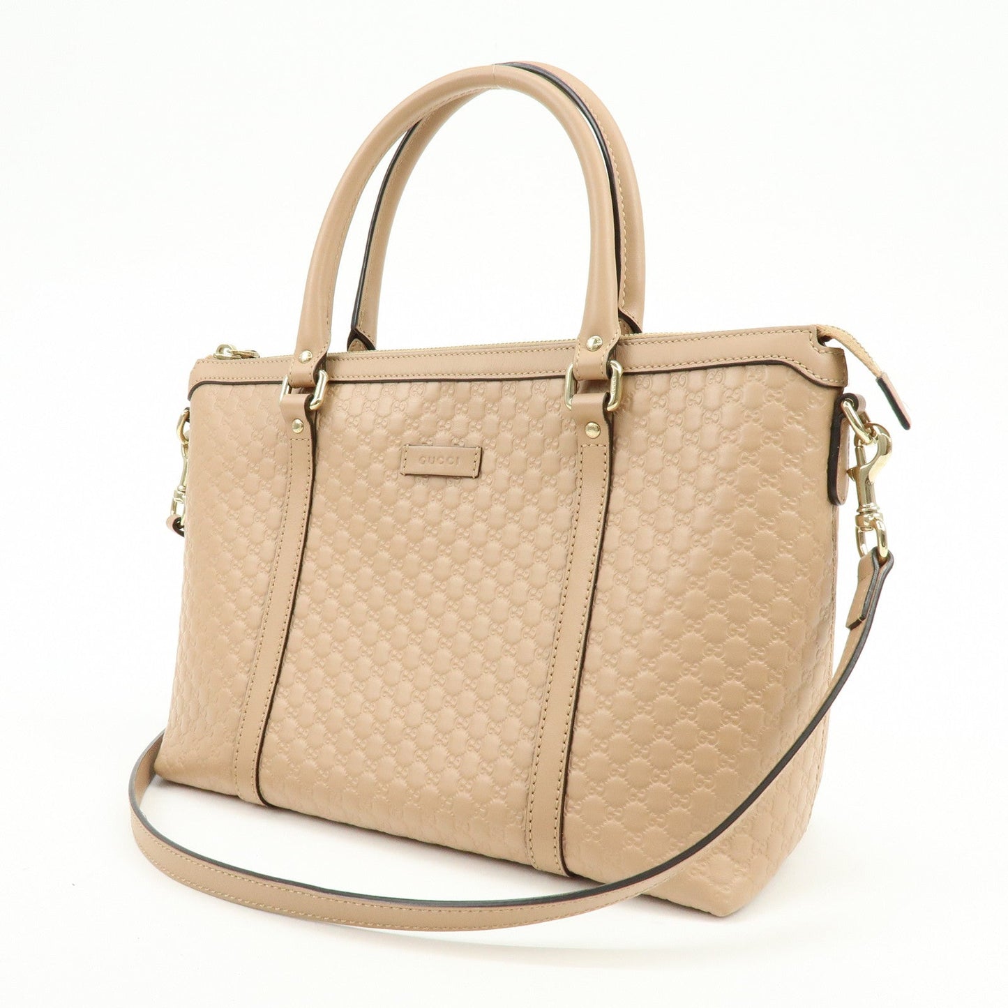 GUCCI Microguccissima Leather 2Way Shoulder Bag Pink Beige 449656