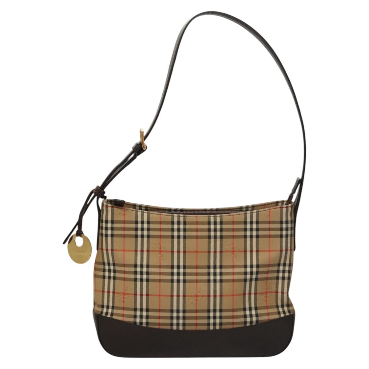 Burberry Nova Check Brown Canvas Shoulder Bag ( )