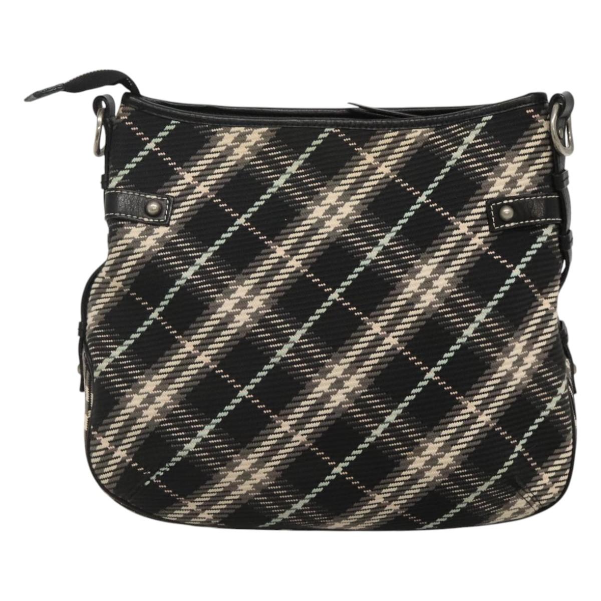 Burberry Nova Check Black Wool Shoulder Bag ( )