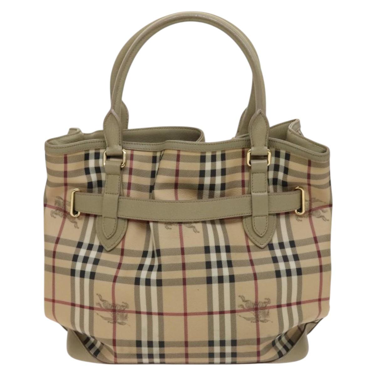Burberry Nova Check Beige Canvas Handbag ( )
