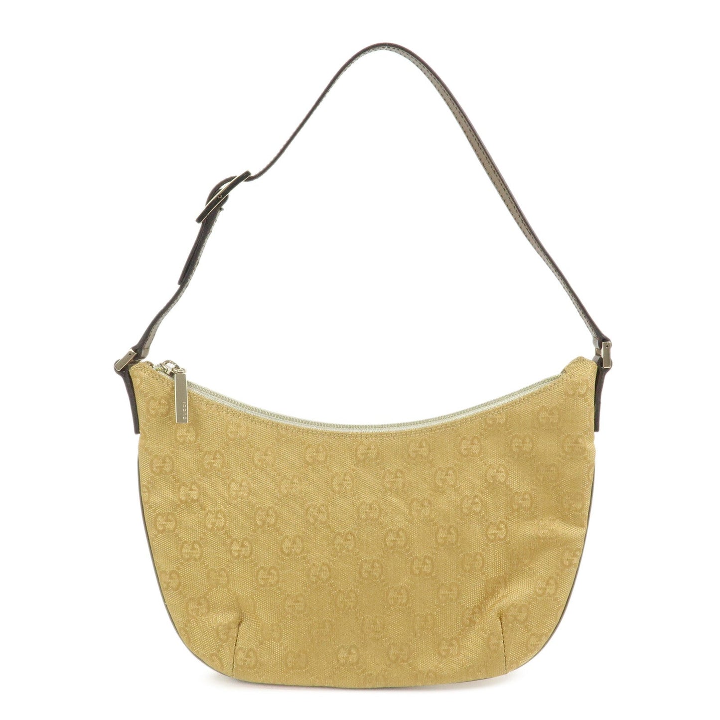 GUCCI GG Canvas Leather Shoulder Bag Hand Bag Gold 005?0813