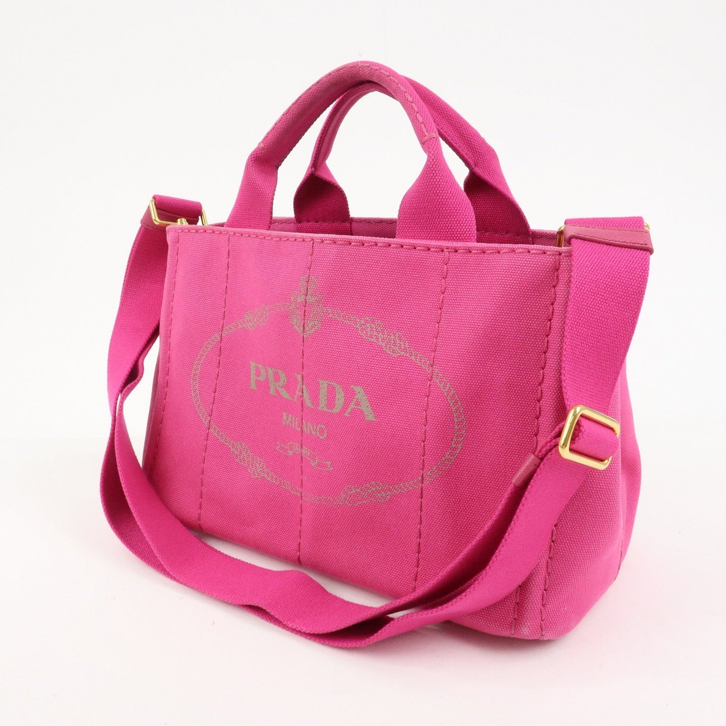 PRADA Canvas Canapa Mini 2Way Bag Hand Shoulder Bag Pink B2439G