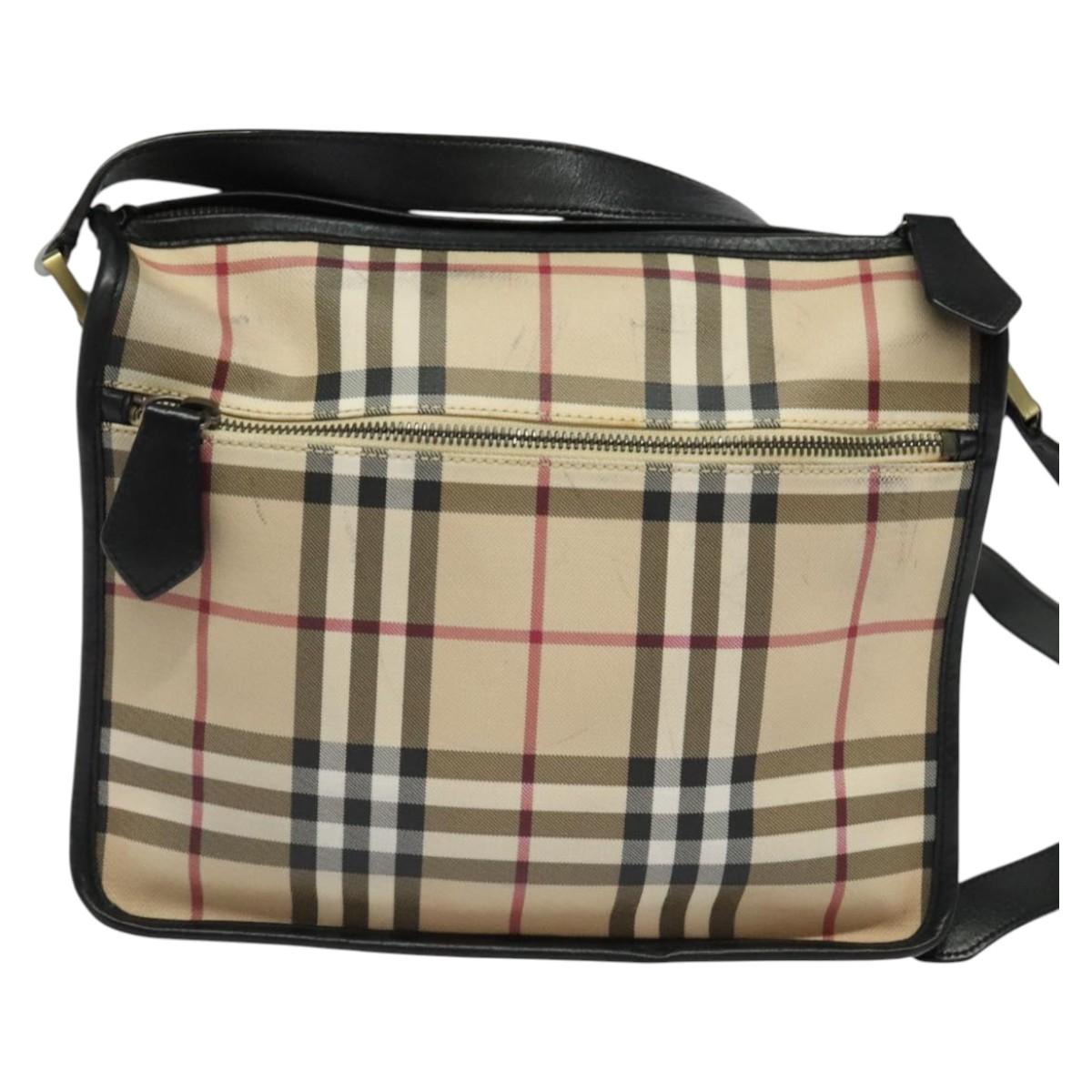 Burberry Nova Check Beige Canvas Shoulder Bag ( )