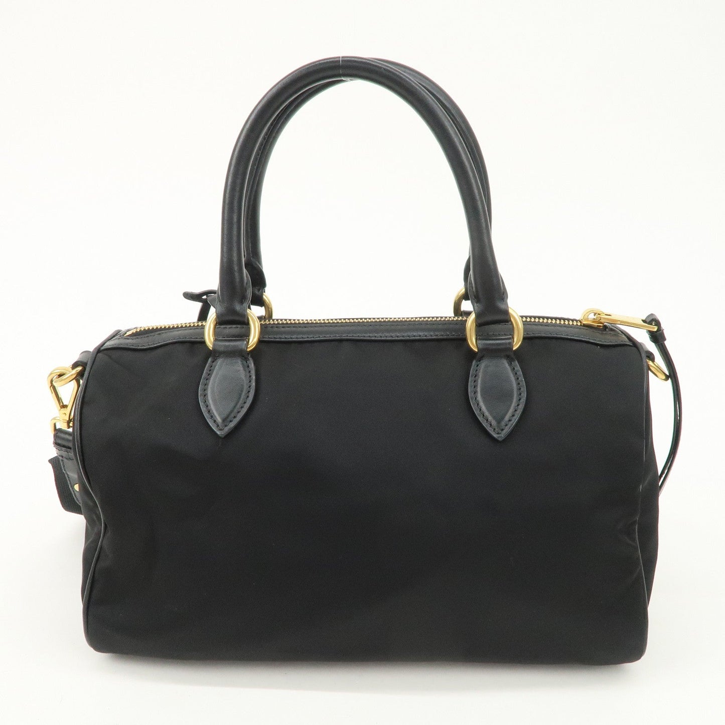 PRADA Nylon Leather 2Way Bag Hand Bag Shoulder Bag Black 1BA104