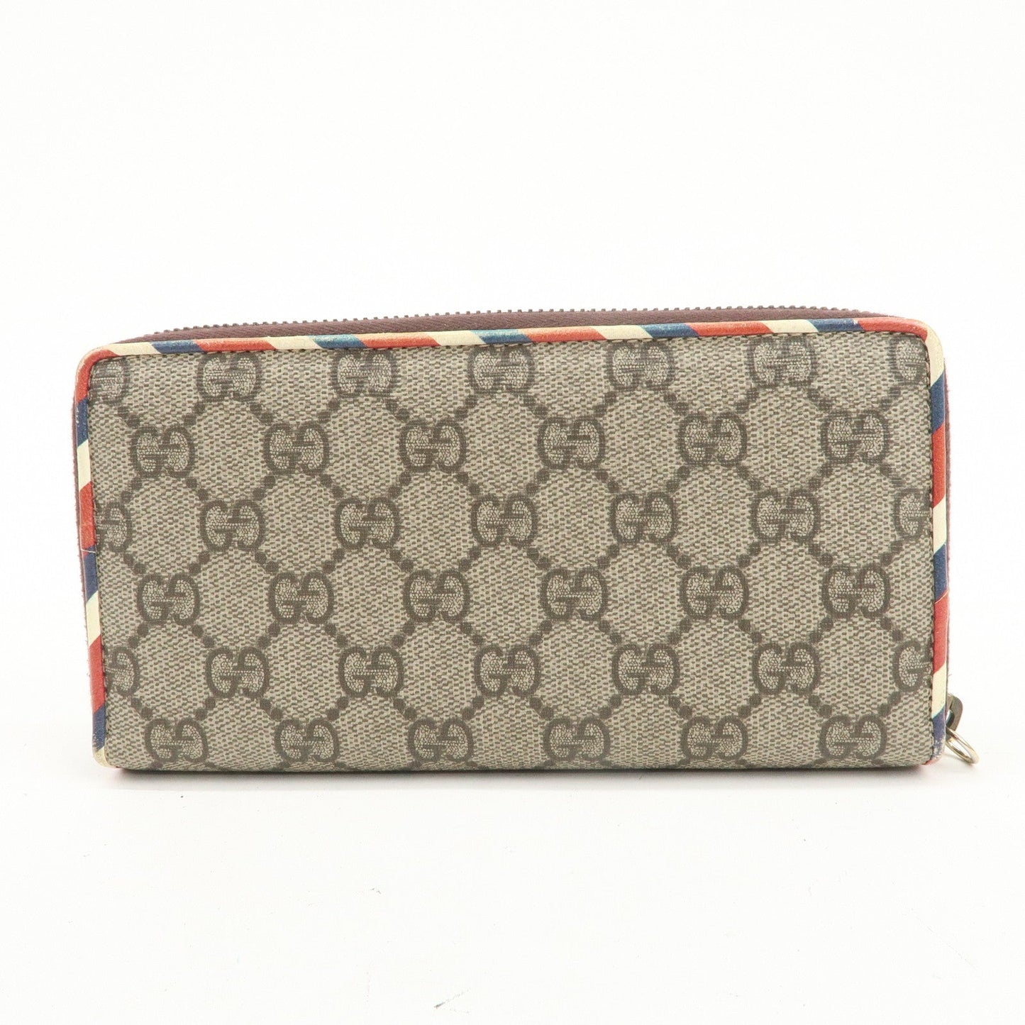 GUCCI GG Supreme Courier Round Zippy Long Wallet Beige 473909