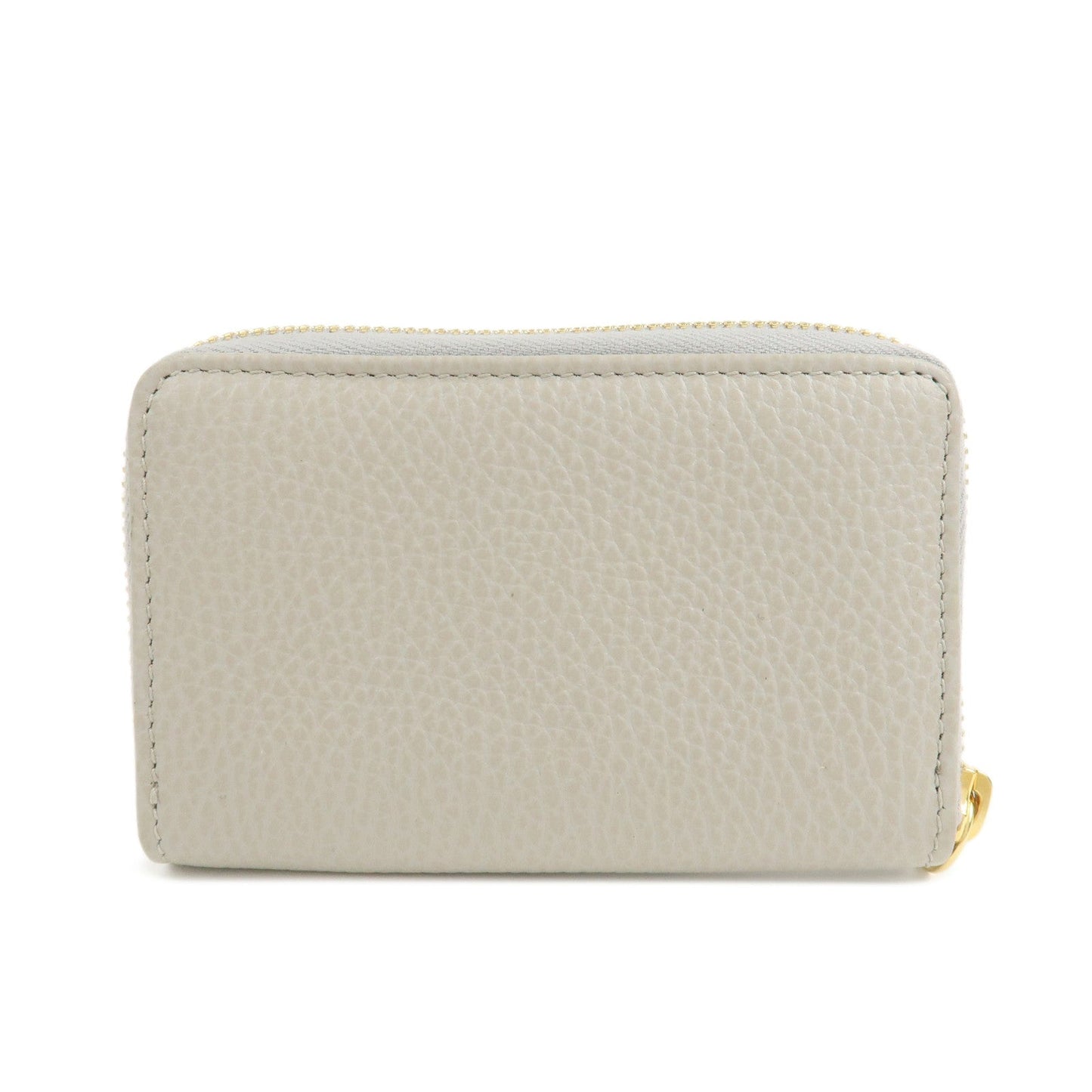 GUCCI GG Marmont Leather Round Zippy Coin Case Grey 644412
