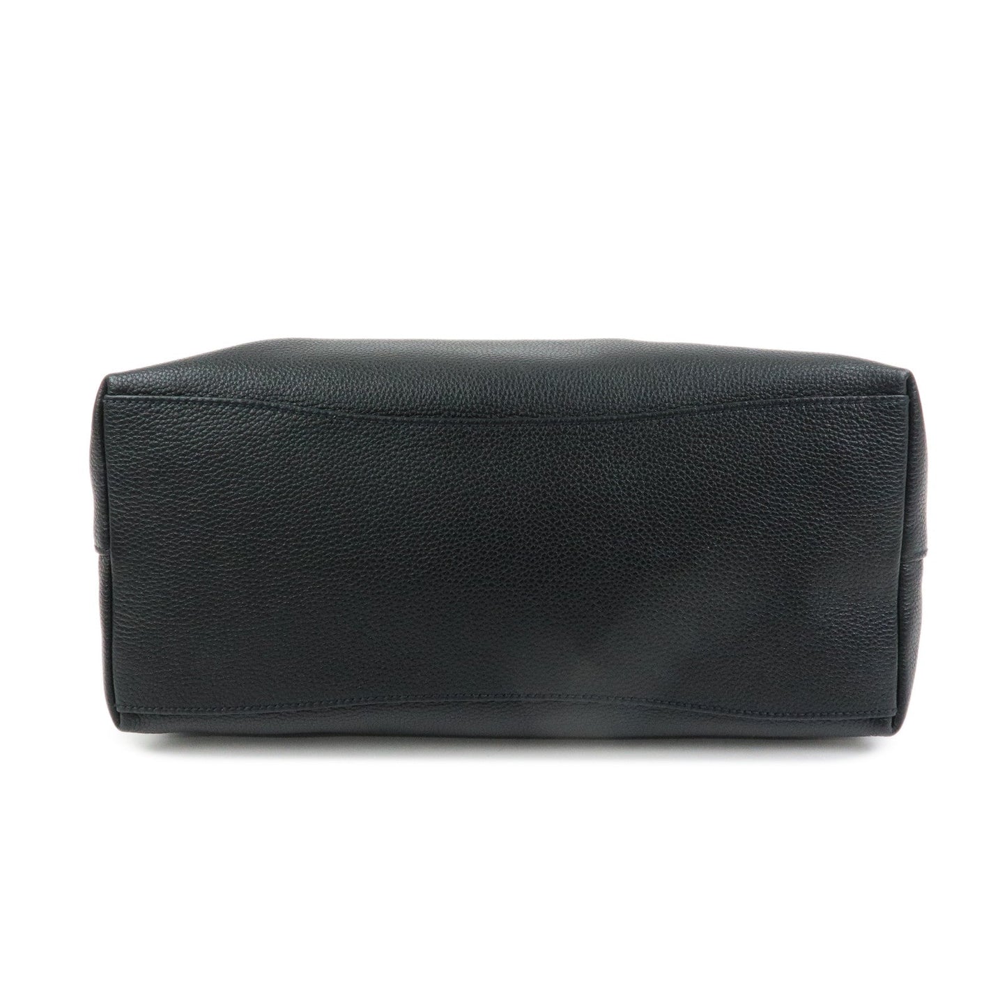 PRADA Logo Leather Shoulder Bag Hand Bag Black 1BC051