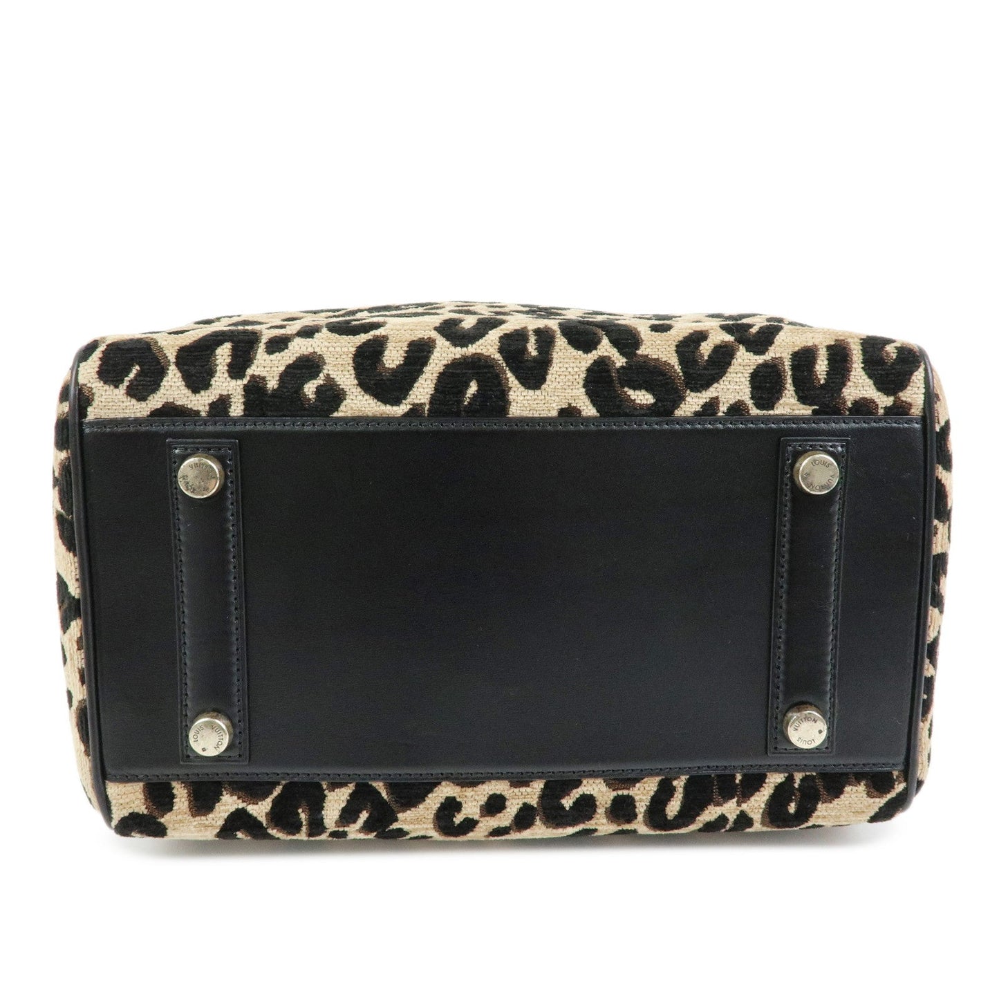 Louis Vuitton Speedy 30 Leopard Corduroy Leather Boston Bag M97396