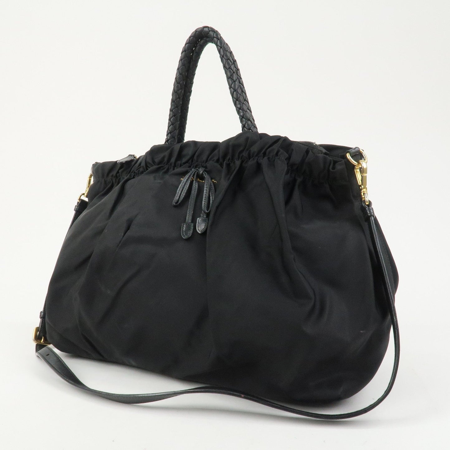 PRADA Tessuto Nylon Leather 2Way Bag Tote Bag Shoulder Bag BN1845