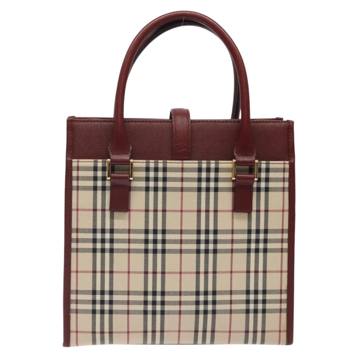 Burberry Nova Check Beige Canvas Handbag ( )