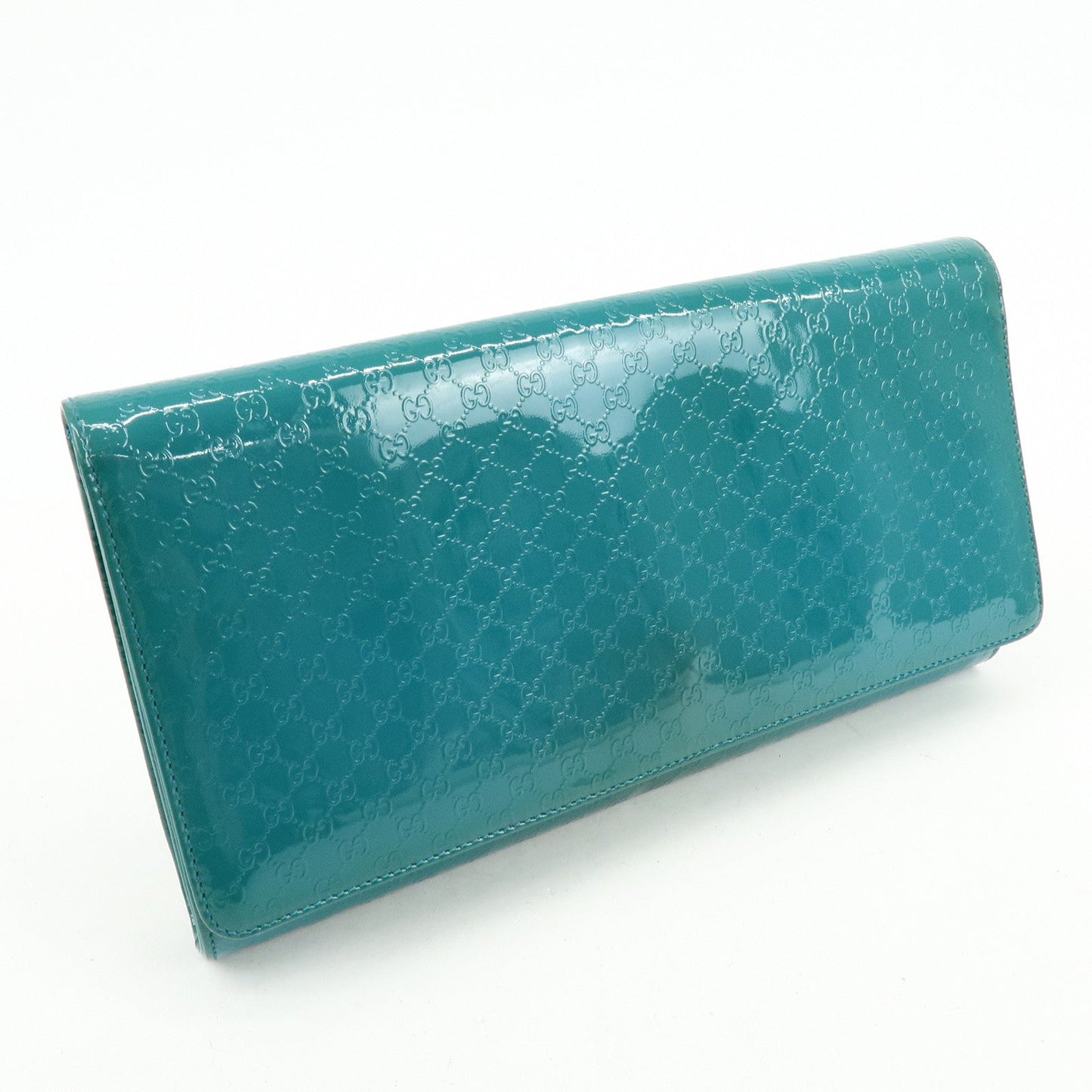GUCCI Microguccissima Leather Hand Bag Clutch Bag Blue 339249