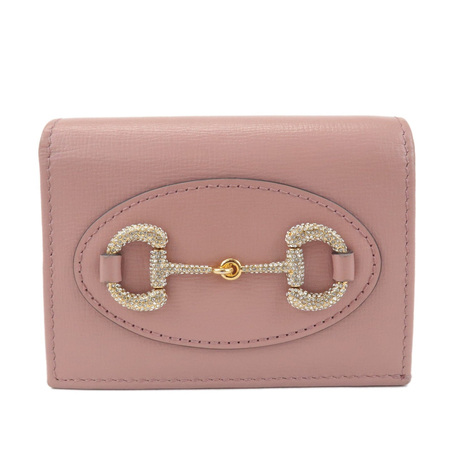 GUCCI Horsebit Leather Bi-fold Wallet Small Wallet Pink 621887