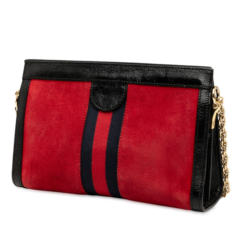 Gucci Ophidia Sheer Line Suede Leather Shoulder Bag
