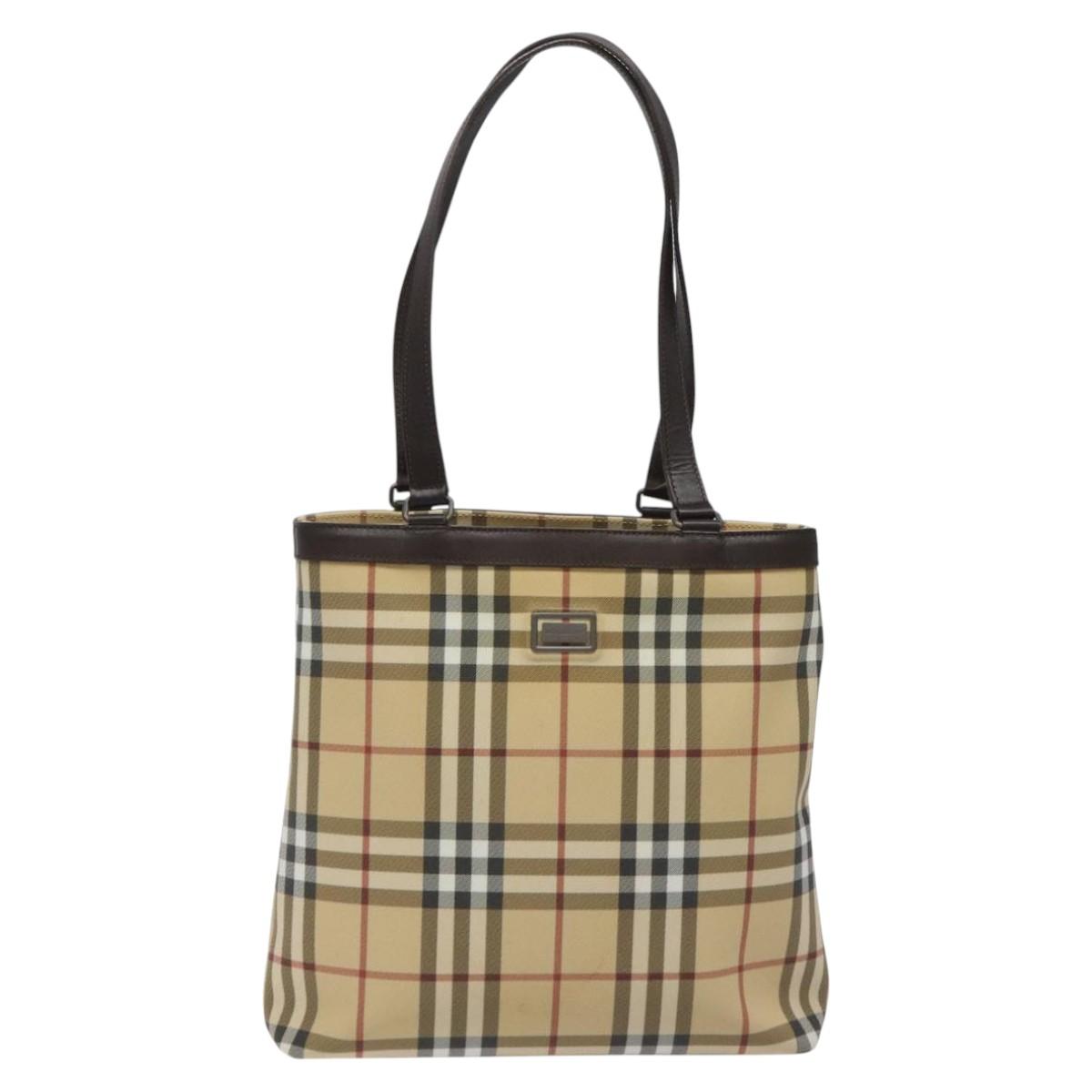 Burberry Nova Check Beige Canvas Tote Bag ( )