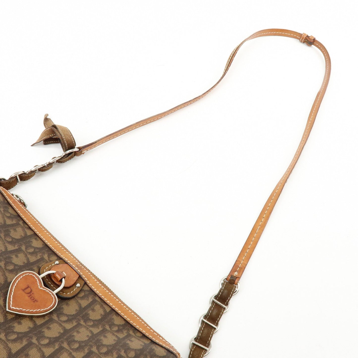 Christian Dior Romantic Trotter PVC Leather Shoulder Bag Brown