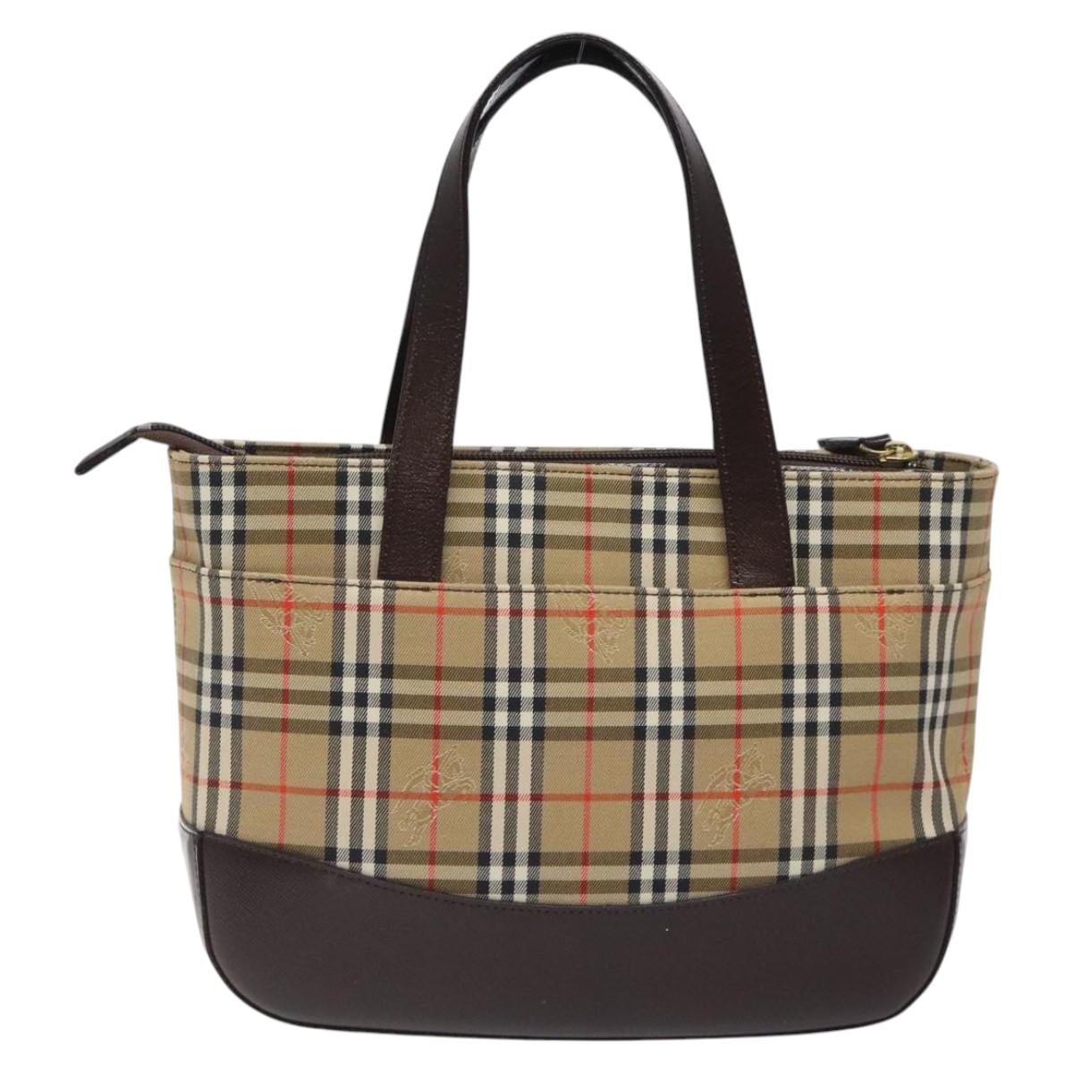 Burberry Nova Check Beige Canvas Handbag ( )