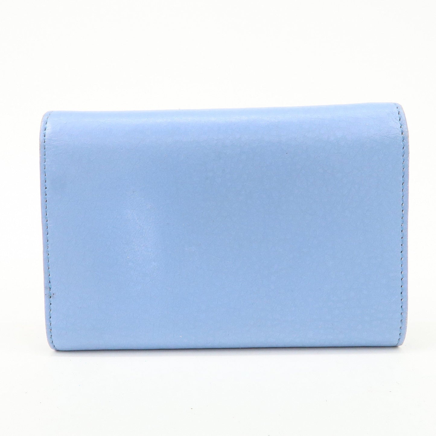 GUCCI Trifold Leather Wallet Blue Gold Hardware 346057