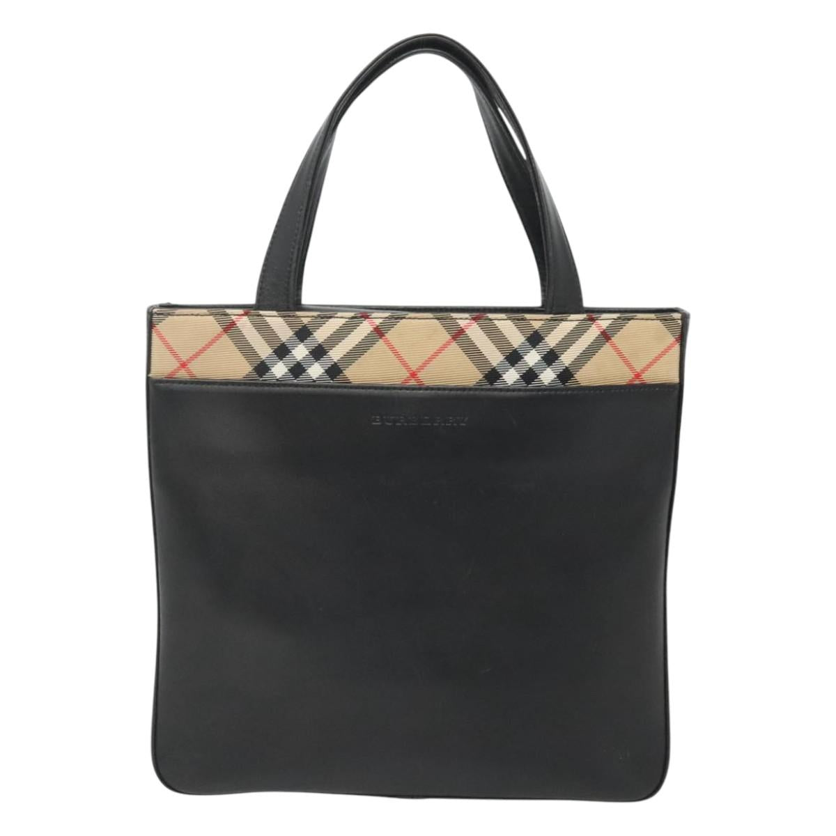 Burberry Nova Check Black Leather Handbag ( )