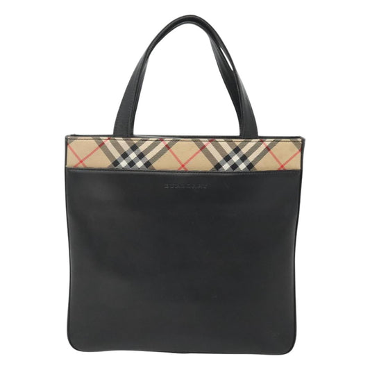 Burberry Nova Check Black Leather Handbag ( )